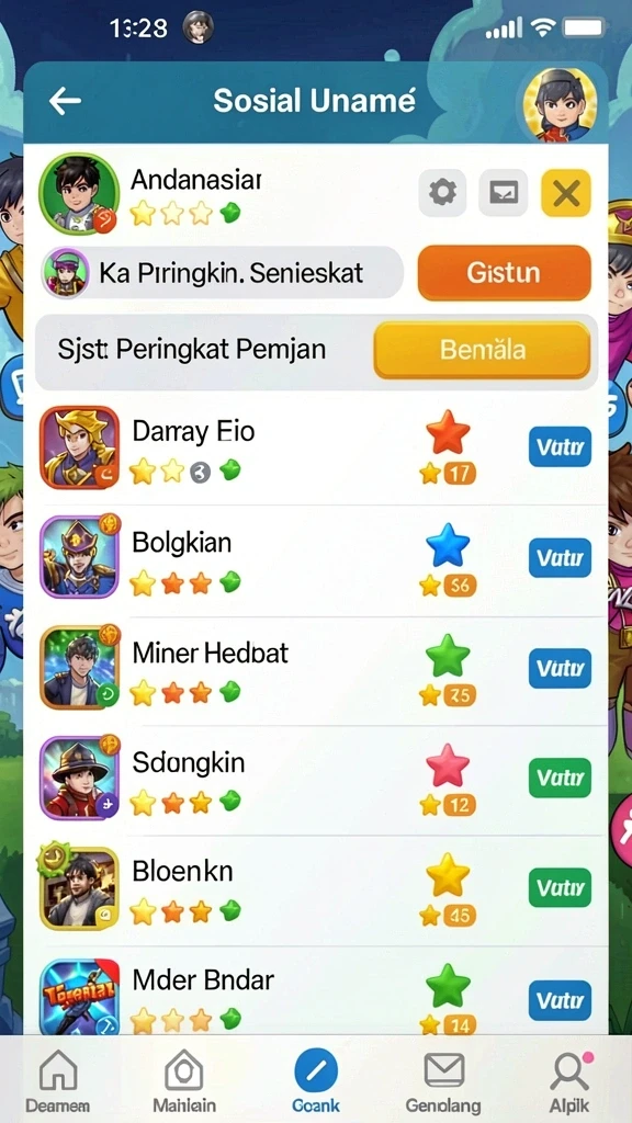 Kompetisi seru dengan pemain lain di leaderboard.