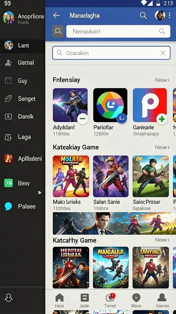 Fitur interaksi sosial yang memungkinkan chat antar pemain.