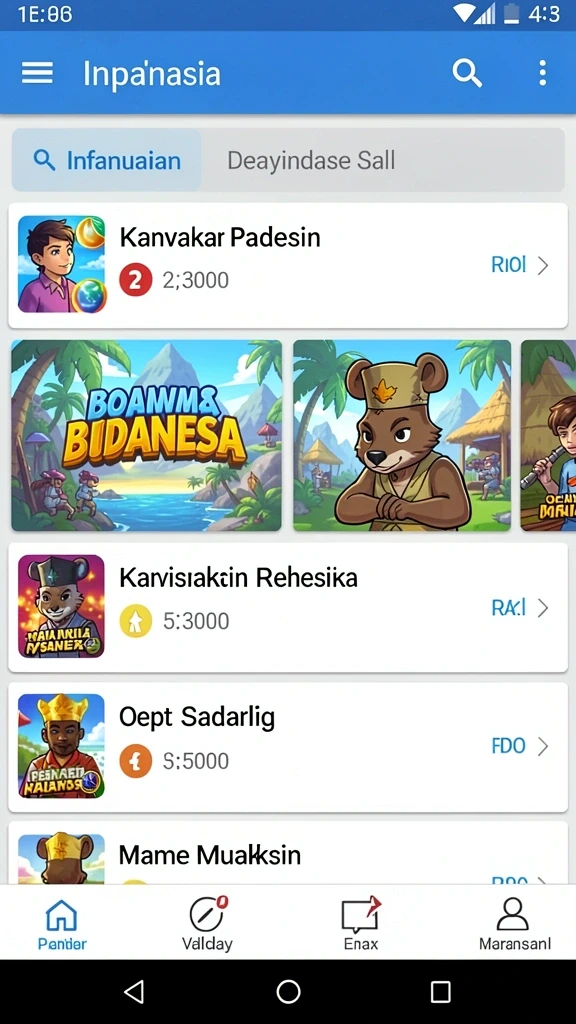 Tampilan awal yang menarik dan mudah dipahami.