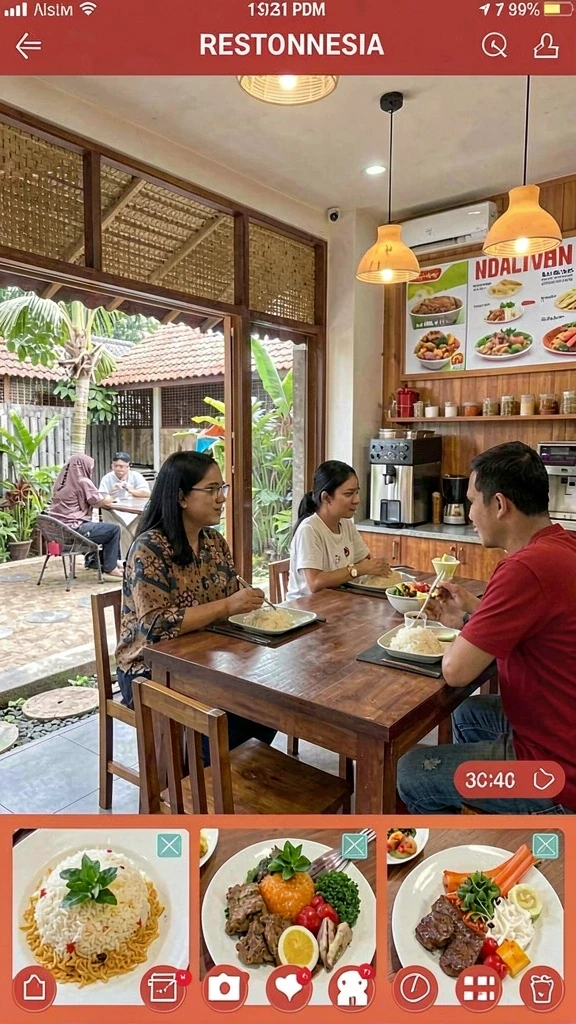 Tampilan karakter dengan berbagai kustomisasi.