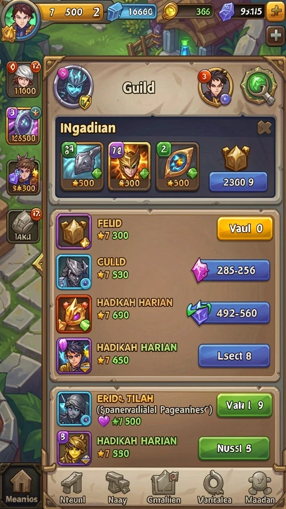 Misi harian yang menantang dan beragam.