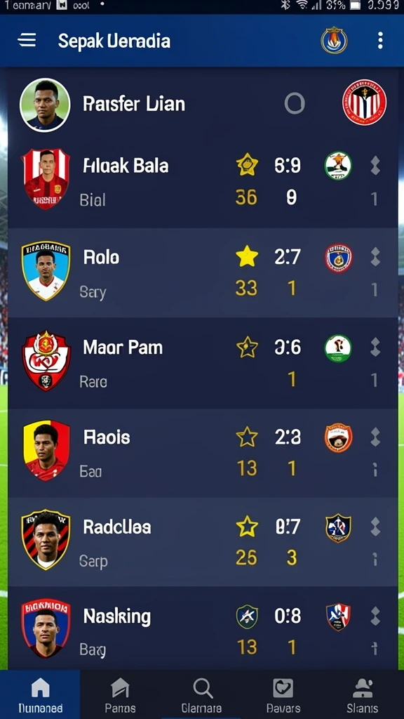 Menu permainan yang beragam dan mudah diakses.