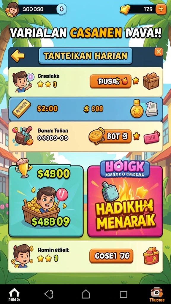 Tangkapan layar menunjukkan tampilan menu kustomisasi yang menarik.