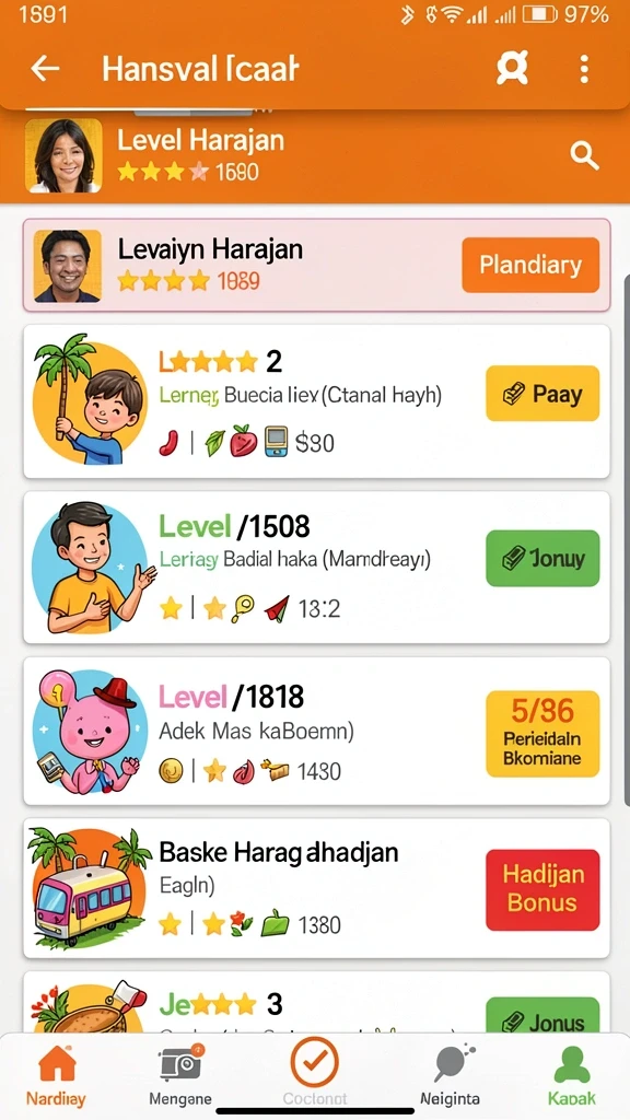 Screenshot peringkat pemain dan leaderboard GIM777.
