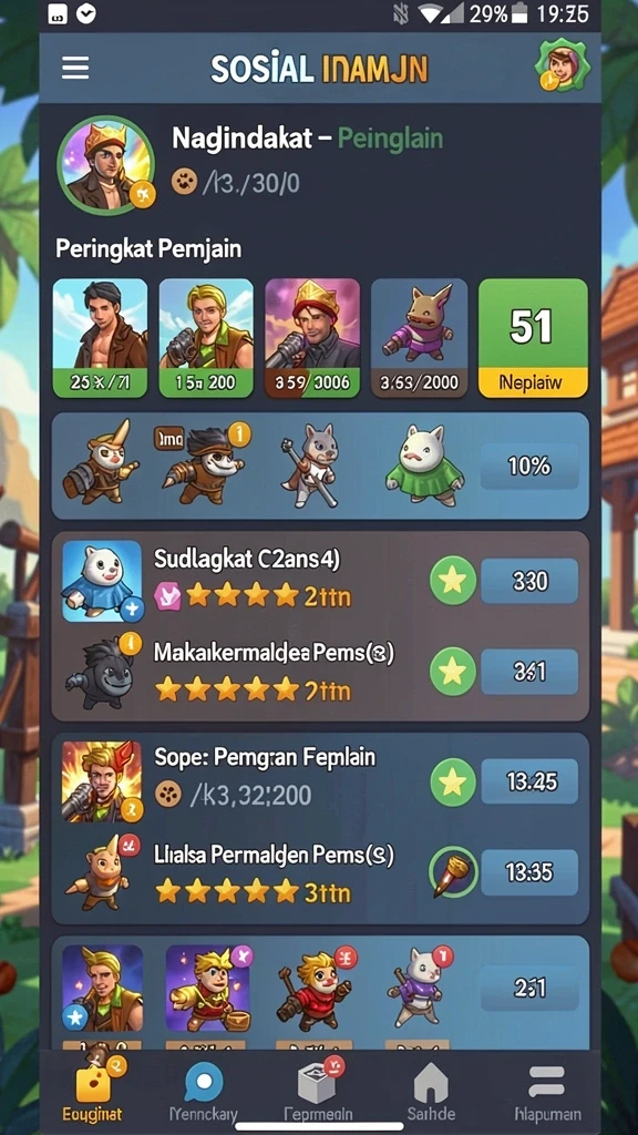 Tampilan leaderboard untuk kompetisi antar pemain.