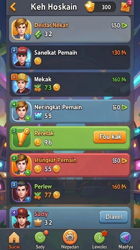 Berbagai karakter menarik yang dapat dimainkan.