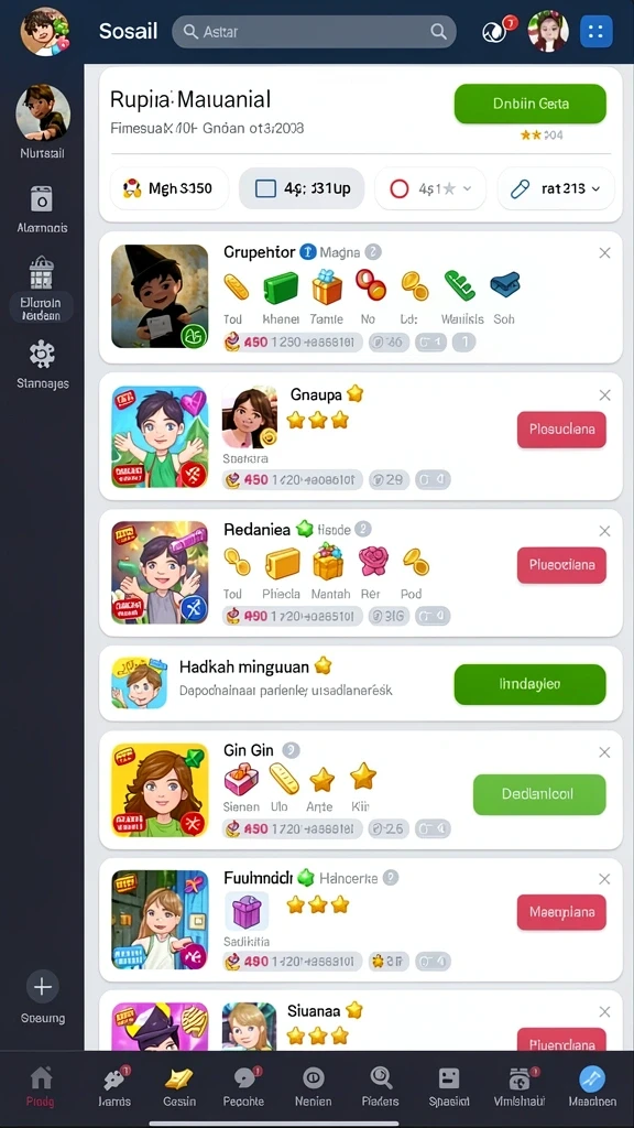 Karakter unik dengan kemampuan khusus yang berbeda.